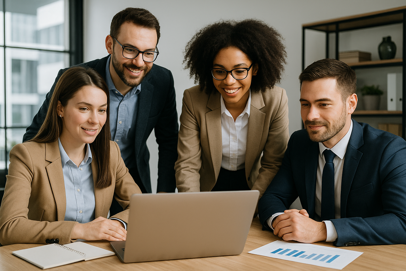 Team of marketing professionals in a strategy meeting